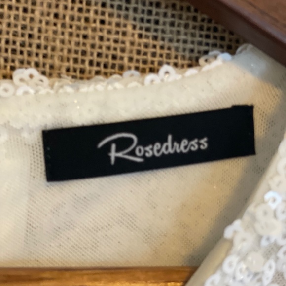 Like New! ROSEDRESS white sequin mini dress homecoming HoCo dance SMALL bodycon - Picture 10 of 12